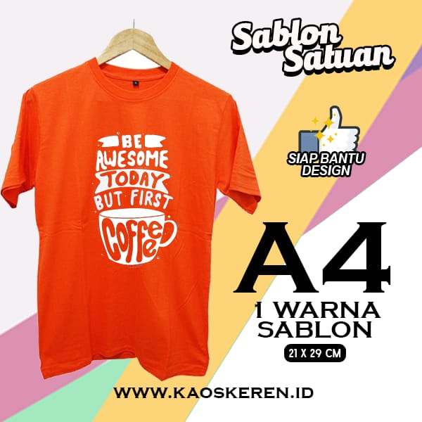 Kaos 1 Warna 1 Sisi A4