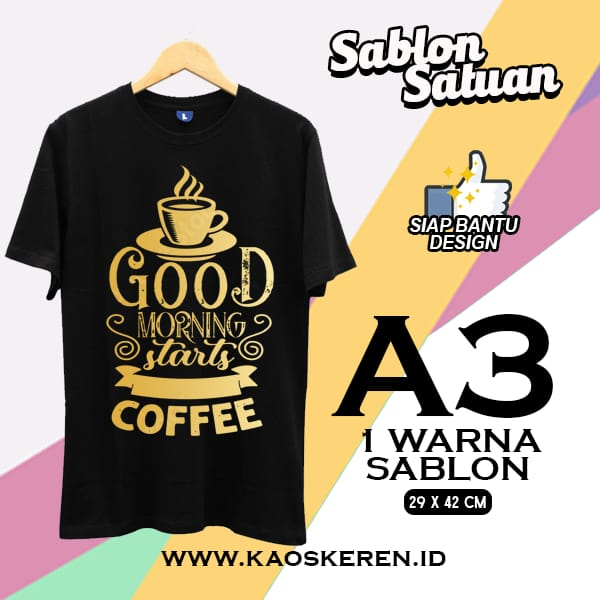 Kaos 1 Warna 1 Sisi A3
